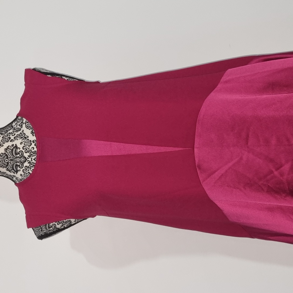 Y-A-S, yasvinchy dress, deep pink, has pockets, capped sleeve BNWOT, size 8 - Picture 2 of 11